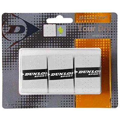 Dunlop Overgrip Tour Dry Pack 3 Blanc Dunlop Overgrip Tour Dry Pack 3 Blanc