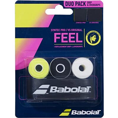 Babolat Poignée Syntec Pro + Surgrip VS Original (lot de 4) Babolat Poignée Syntec Pro + Surgrip VS Original (lot de 4)