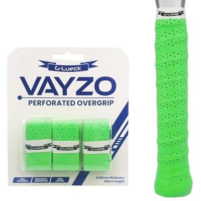 G-Lueck Vayzo Overgrip pour raquette de padel et tennis perforé, bande de surgrip antidérapante et absorbant la transpiration, pour badminton, squash et pickleball, lot de 3 et 12 en plusieurs G-Lueck Vayzo Overgrip pour raquette de padel et tennis perforé, bande de surgrip antidérapante et absorbant la transpiration, pour badminton, squash et pickleball, lot de 3 et 12 en plusieurs