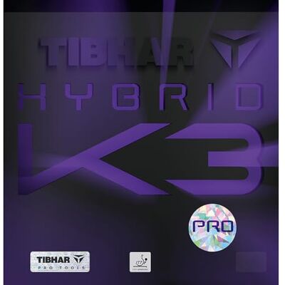 Tibhar Revêtement hybride K3 Pro Couleur : 2,0 mm Noir Tibhar Revêtement hybride K3 Pro Couleur : 2,0 mm Noir