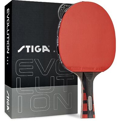 Stiga Evolution Performance Raquette de ping-pong, lame légère à 6 couches, éponge de 2 mm approuvée par les tournois, poignée évasée pour une prise en main et un contrôle de nouvelle génération Stiga Evolution Performance Raquette de ping-pong, lame légère à 6 couches, éponge de 2 mm approuvée par les tournois, poignée évasée pour une prise en main et un contrôle de nouvelle génération