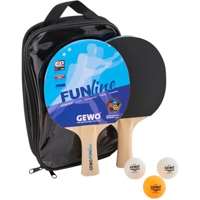 GEWO ITTF Double -Fun Set de raquettes de tennis de table Rouge/noir GEWO ITTF Double -Fun Set de raquettes de tennis de table Rouge/noir