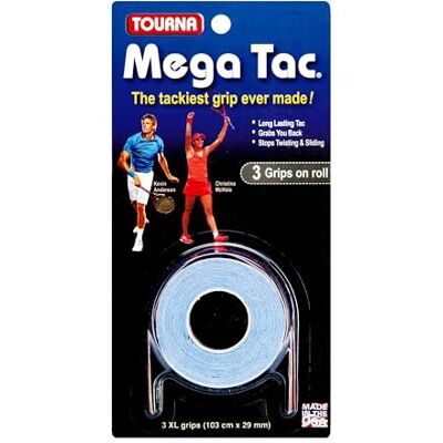Tourna BLISTER DE 3 SUR GRIPS MEGA TAC bleu Tourna BLISTER DE 3 SUR GRIPS MEGA TAC bleu