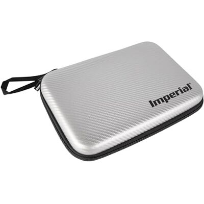 Imperial Hardcase Mallette de tennis de table Argent Aspect carbone Espace pour deux raquettes et accessoires Résistant aux chocs et aux rayures Imperial Hardcase Mallette de tennis de table Argent Aspect carbone Espace pour deux raquettes et accessoires Résistant aux chocs et aux rayures