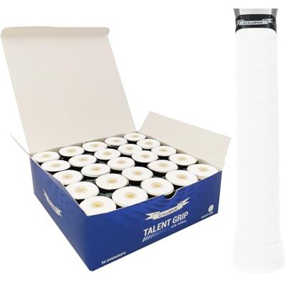G-Lueck Lot de 50 bandes de préhension de tennis (très adhérentes) 0,50-0,60 mm d'épaisseur Overgrip pour raquette de squash, badminton et baby-foot avec bande de finition autocollante G-Lueck Lot de 50 bandes de préhension de tennis (très adhérentes) 0,50-0,60 mm d'épaisseur Overgrip pour raquette de squash, badminton et baby-foot avec bande de finition autocollante