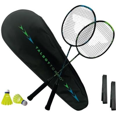 Talbot Torro Set de Badminton Professionnel Talbot-Torro Raquettes en Graphite Ultralégères, Volants en Nylon et Étui de Transport Rembourré Idéal pour les Joueurs Ambitieux Talbot Torro Set de Badminton Professionnel Talbot-Torro Raquettes en Graphite Ultralégères, Volants en Nylon et Étui de Transport Rembourré Idéal pour les Joueurs Ambitieux