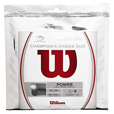 Wilson Champions Choice Duo Cordage de Tennis Adulte Unisexe, Natural/Silver, NS Wilson Champions Choice Duo Cordage de Tennis Adulte Unisexe, Natural/Silver, NS