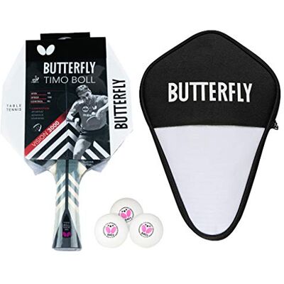 Butterfly ® Timo Boll Vision 3000 Raquette de tennis de table Raquette de tennis de table Bat TT professionnelle pour joueurs techniquement avancés Revêtement Wakaba certifié ITTF Forme de Butterfly ® Timo Boll Vision 3000 Raquette de tennis de table Raquette de tennis de table Bat TT professionnelle pour joueurs techniquement avancés Revêtement Wakaba certifié ITTF Forme de