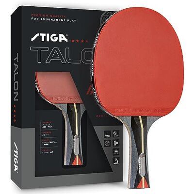 Stiga Talon Raquette de ping-pong – Lame ultra légère à 6 plis – Éponge de 2 mm approuvée pour les tournois – Poignée évasée pour un meilleur contrôle – Raquette de tennis de table compétitive pour Stiga Talon Raquette de ping-pong – Lame ultra légère à 6 plis – Éponge de 2 mm approuvée pour les tournois – Poignée évasée pour un meilleur contrôle – Raquette de tennis de table compétitive pour