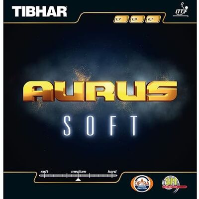 Tibhar Revêtement de tennis de table Aurus Soft, Noir, 1,9mm Tibhar Revêtement de tennis de table Aurus Soft, Noir, 1,9mm