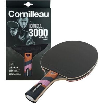 Cornilleau Excell 3000 Raquette de ping Pong d'intérieur pour Jouer en compétition Off+, revêtement ITTF 6 étoiles Cornilleau Excell 3000 Raquette de ping Pong d'intérieur pour Jouer en compétition Off+, revêtement ITTF 6 étoiles