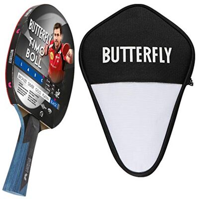 Butterfly ® Timo Boll Black Raquette de tennis de table Raquette de tennis de table Bat TT professionnelle pour joueurs techniquement avancés Revêtement Wakaba certifié ITTF Forme anatomique Butterfly ® Timo Boll Black Raquette de tennis de table Raquette de tennis de table Bat TT professionnelle pour joueurs techniquement avancés Revêtement Wakaba certifié ITTF Forme anatomique