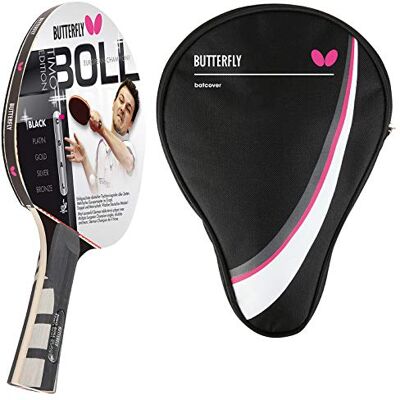 Butterfly ® Timo Boll Black 85030 Raquette de tennis de table professionnelle pour joueurs techniquement avancés Revêtement Wakaba certifié ITTF Forme anatomique Butterfly ® Timo Boll Black 85030 Raquette de tennis de table professionnelle pour joueurs techniquement avancés Revêtement Wakaba certifié ITTF Forme anatomique