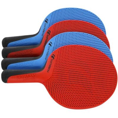 Cornilleau Eco Design Quattro Set de tennis de table 4 raquettes et 4 balles Rouge/bleu Cornilleau Eco Design Quattro Set de tennis de table 4 raquettes et 4 balles Rouge/bleu