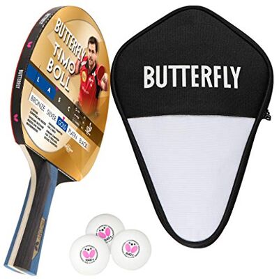 Butterfly ® Timo Boll Gold Raquette de tennis de table professionnelle pour joueurs de haute qualité Revêtement Pan Asia certifié ITTF Forme de poignée concave Butterfly ® Timo Boll Gold Raquette de tennis de table professionnelle pour joueurs de haute qualité Revêtement Pan Asia certifié ITTF Forme de poignée concave