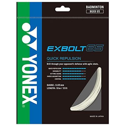 YONEX BG Exbolt 65 Corde de badminton YONEX BG Exbolt 65 Corde de badminton