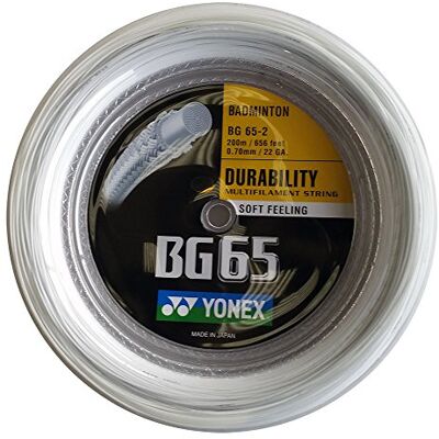 YONEX BG65 Cordage de Bádminton Bobine 200 m YONEX BG65 Cordage de Bádminton Bobine 200 m