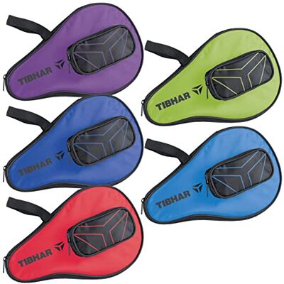 Tibhar Housse de raquette de tennis de table avec logo T avec compartiment à balles Sac de tennis de table pour 1 raquette de tennis de table Tibhar Housse de raquette de tennis de table avec logo T avec compartiment à balles Sac de tennis de table pour 1 raquette de tennis de table