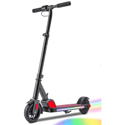 Caroma Trottinette électrique pour enfants de 6 à 14 ans, moteur 150 W, 16 km/h, vitesse et hauteur réglables, lumières colorées, écran LED bleu Caroma Trottinette électrique pour enfants de 6 à 14 ans, moteur 150 W, 16 km/h, vitesse et hauteur réglables, lumières colorées, écran LED bleu