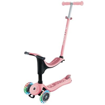 Globber GO•UP Sporty Lights Trottinette évolutive 3 Roues avec siège Amovible, Repose-Pieds et lumières LED, pour Enfants de 15 Mois à 6 Ans Coloris Rose Pastel Globber GO•UP Sporty Lights Trottinette évolutive 3 Roues avec siège Amovible, Repose-Pieds et lumières LED, pour Enfants de 15 Mois à 6 Ans Coloris Rose Pastel