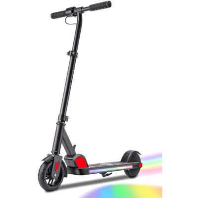 Caroma Trottinette électrique pour enfants de 6 à 14 ans, moteur 150 W, 16 km/h, vitesse et hauteur réglables, lumières colorées, écran LED noir Caroma Trottinette électrique pour enfants de 6 à 14 ans, moteur 150 W, 16 km/h, vitesse et hauteur réglables, lumières colorées, écran LED noir