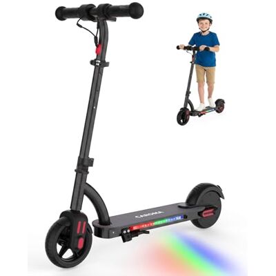 Caroma Trottinette électrique pour enfants, 150 W, réglable en hauteur et pliable, écran LED et lumières colorées, trottinette électrique pour enfants de 6 à 12 ans, noir Caroma Trottinette électrique pour enfants, 150 W, réglable en hauteur et pliable, écran LED et lumières colorées, trottinette électrique pour enfants de 6 à 12 ans, noir