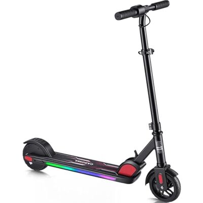 Caroma Trottinette électrique pour enfants de 8 à 12 ans, moteur 150 W, 16 km/h, vitesse et hauteur réglables, lumières colorées, écran LED, pliable pour enfants (noir) Caroma Trottinette électrique pour enfants de 8 à 12 ans, moteur 150 W, 16 km/h, vitesse et hauteur réglables, lumières colorées, écran LED, pliable pour enfants (noir)