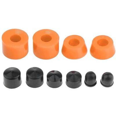 RCGOFOLLOW Kit de réparation de trucks de skateboard avec silentblocs souples (dureté 92A, haute élasticité), écrous antichoc et écrous haute performance, Orange, 11 x 16 x 24 mm RCGOFOLLOW Kit de réparation de trucks de skateboard avec silentblocs souples (dureté 92A, haute élasticité), écrous antichoc et écrous haute performance, Orange, 11 x 16 x 24 mm