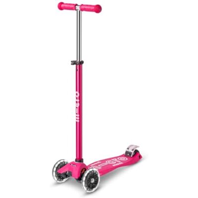 Micro Maxi Trottinette LED Deluxe Garçons Filles 5-12 ans Rose Micro Maxi Trottinette LED Deluxe Garçons Filles 5-12 ans Rose