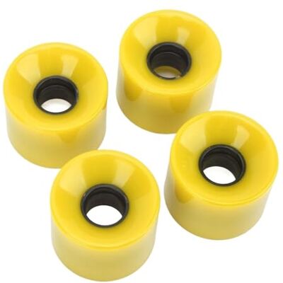 Gwyzax Lot de 4 roues de skateboard 60 x 45 mm 78A en polyuréthane à faible bruit pour longboard et planche de surf (jaune) Gwyzax Lot de 4 roues de skateboard 60 x 45 mm 78A en polyuréthane à faible bruit pour longboard et planche de surf (jaune)