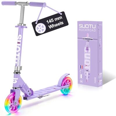 SUOTU Trottinette pour Enfants avec Roue Lumineuse de 145 mm, Charge Max: 100 kg, Pliable, Hauteur Réglable, Scooter pour Garçons et Filles de 3 à 12 Ans, Aluminium SUOTU Trottinette pour Enfants avec Roue Lumineuse de 145 mm, Charge Max: 100 kg, Pliable, Hauteur Réglable, Scooter pour Garçons et Filles de 3 à 12 Ans, Aluminium