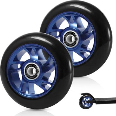 BORDEAG Lot de 2 roues de rechange de 100 mm avec roulements à billes de qualité supérieure, silencieuses, antidérapantes, 100 mm, pour trottinette BORDEAG Lot de 2 roues de rechange de 100 mm avec roulements à billes de qualité supérieure, silencieuses, antidérapantes, 100 mm, pour trottinette