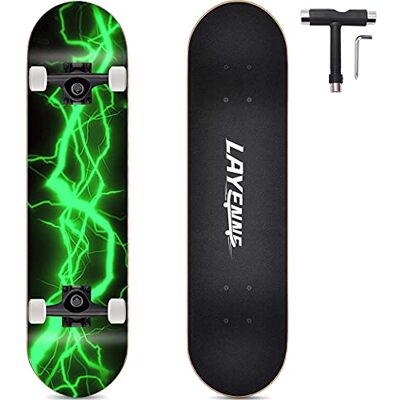 LAYENNE Skateboard complet professionnel de 31 x 8 pouces, planche à skateboard 7 couches, support ABEC-11, convient pour adulte, débutant, adolescent, enfant et enfant rouge LAYENNE Skateboard complet professionnel de 31 x 8 pouces, planche à skateboard 7 couches, support ABEC-11, convient pour adulte, débutant, adolescent, enfant et enfant rouge
