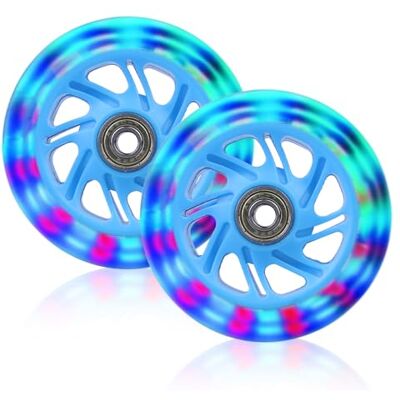 BYZESTY Lot de 2 roues de trottinette lumineuses à LED de 100 mm avec roulement à billes ABEC 7 Roues de rechange pour toutes sortes de scooters BYZESTY Lot de 2 roues de trottinette lumineuses à LED de 100 mm avec roulement à billes ABEC 7 Roues de rechange pour toutes sortes de scooters