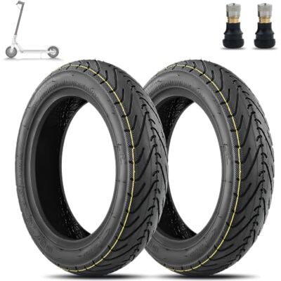 SYACHI 10 x 2,5 Pouces Pneu Tubeless+2 Buses Droites Scooter Électrique Pièces, 60/70-6.5 Caoutchouc plus épais et plus large Type Roues Trottinette Anti-Explosion SYACHI 10 x 2,5 Pouces Pneu Tubeless+2 Buses Droites Scooter Électrique Pièces, 60/70-6.5 Caoutchouc plus épais et plus large Type Roues Trottinette Anti-Explosion