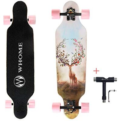 WHOME Longboards – 31" Petit longboard Cruising Skateboard – Pour adultes/enfants filles/garçons débutant/professionnel avec outil en T WHOME Longboards – 31" Petit longboard Cruising Skateboard – Pour adultes/enfants filles/garçons débutant/professionnel avec outil en T