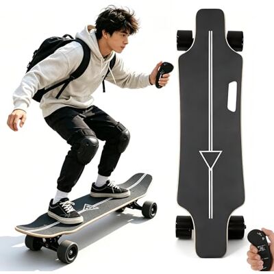YMLUKzun Planche Électrique Tout-Terrain Adultes-Skateboard Électrique 700W, Double Moteur, Vitesse Maximale De 35 Km/H, Autonomie De 15/22 /30 Km, Charge De 150 Kg,Campus& Aventures Urbaines 30KM YMLUKzun Planche Électrique Tout-Terrain Adultes-Skateboard Électrique 700W, Double Moteur, Vitesse Maximale De 35 Km/H, Autonomie De 15/22 /30 Km, Charge De 150 Kg,Campus& Aventures Urbaines 30KM
