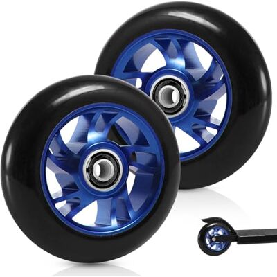 PORFOYO Lot de 2 roues de rechange pour scooter de 100 mm : roues pour scooter Freestyle Scooter, avec jantes en alliage d'aluminium et roulements anti-bloc, trottinette de rechange roues Ruotes PORFOYO Lot de 2 roues de rechange pour scooter de 100 mm : roues pour scooter Freestyle Scooter, avec jantes en alliage d'aluminium et roulements anti-bloc, trottinette de rechange roues Ruotes