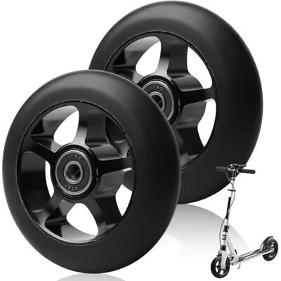 GBKDQQ Lot de 2 roues de rechange pour trottinette Stunt 100 mm Avec roulement ABEC-11 En aluminium Compatible avec la plupart des trottinettes Noir GBKDQQ Lot de 2 roues de rechange pour trottinette Stunt 100 mm Avec roulement ABEC-11 En aluminium Compatible avec la plupart des trottinettes Noir