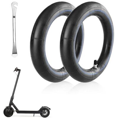 Lectorias Lot de 2 chambres à air 8,5 pouces pour trottinette électrique, pneus de rechange en caoutchouc noir, roues de rechange double épaisseur pour M365 Lectorias Lot de 2 chambres à air 8,5 pouces pour trottinette électrique, pneus de rechange en caoutchouc noir, roues de rechange double épaisseur pour M365