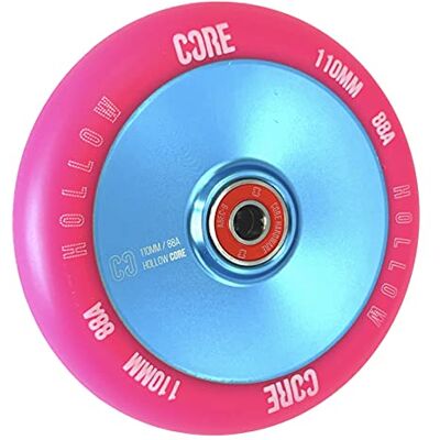 Scooters Core V2 Hollowcore Roue de rechange de 110 mm pour trottinette freestyle + autocollant Fantic26 (V2 bleu clair/rose pu) Scooters Core V2 Hollowcore Roue de rechange de 110 mm pour trottinette freestyle + autocollant Fantic26 (V2 bleu clair/rose pu)