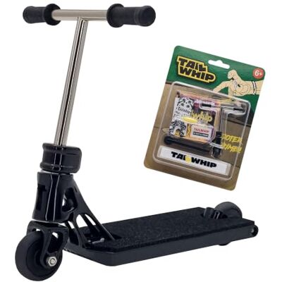 TAILWHIP PRO Trottinette avec roulements à billes – Pas de jeu, silencieux, autocollants de planche pour personnalisation, en métal robuste, pour enfants et adultes, noir TAILWHIP PRO Trottinette avec roulements à billes – Pas de jeu, silencieux, autocollants de planche pour personnalisation, en métal robuste, pour enfants et adultes, noir