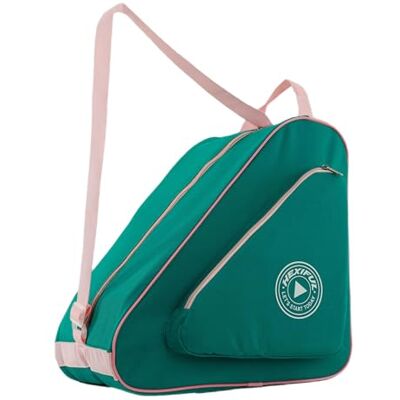 HEXIFUL Sac de skate pour patins à glace, rollers et quads – Enfants et adultes (vert/rose) HEXIFUL Sac de skate pour patins à glace, rollers et quads – Enfants et adultes (vert/rose)
