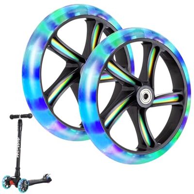 PORFOYO Stunt Lot de 2 roues de rechange lumineuses à LED de 200 mm avec roulement ABEC-9 pour toutes sortes de scooters PORFOYO Stunt Lot de 2 roues de rechange lumineuses à LED de 200 mm avec roulement ABEC-9 pour toutes sortes de scooters