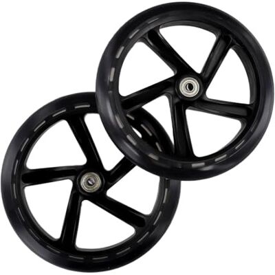 Ovhdriac Lot de 2 roues de rechange pour skateboard, 200 mm x 40 mm, convient pour trottinettes, patins à roulettes et chariots Noir Ovhdriac Lot de 2 roues de rechange pour skateboard, 200 mm x 40 mm, convient pour trottinettes, patins à roulettes et chariots Noir