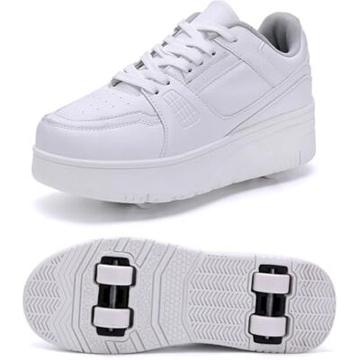 XRDSHY Chaussures à roulettes pour garçons et filles, chaussures de skateboard, chaussures de sport, chaussures de sport, chaussures de sport, enfants et adultes, patins à roulettes multifonctions 2 XRDSHY Chaussures à roulettes pour garçons et filles, chaussures de skateboard, chaussures de sport, chaussures de sport, chaussures de sport, enfants et adultes, patins à roulettes multifonctions 2