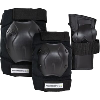 Powerslide Kit de protection standard Eco en noir pour rollers, rollers et skateboards, protection n° d'article : 903279 Powerslide Kit de protection standard Eco en noir pour rollers, rollers et skateboards, protection n° d'article : 903279
