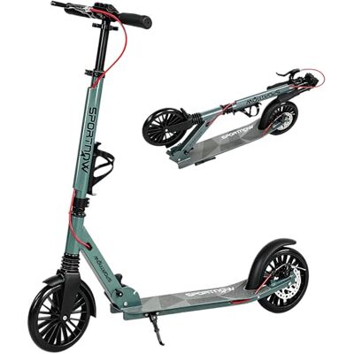 SPORTNOW Trottinette adulte pliable avec guidon réglable, trottinette pliable en aluminium avec un seul clic, grandes roues de 200 mm, amortisseur, double frein, ABEC-7, charge 100 kg, argent SPORTNOW Trottinette adulte pliable avec guidon réglable, trottinette pliable en aluminium avec un seul clic, grandes roues de 200 mm, amortisseur, double frein, ABEC-7, charge 100 kg, argent