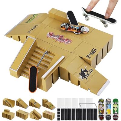 ideallife Lot de 8 accessoires pour skateboard et rampe, kit de skate park, pièces de rampe pour Tech Deck Fingerboard Mini Finger Skateboard Touches Ultimate Parks ideallife Lot de 8 accessoires pour skateboard et rampe, kit de skate park, pièces de rampe pour Tech Deck Fingerboard Mini Finger Skateboard Touches Ultimate Parks