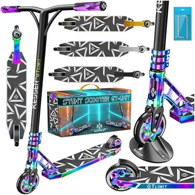 KESSER ® Stunt Scooter GT-Limit Direction à 360° Avec support Roulements à billes ABEC 9 Roues en polyuréthane de 110 mm Pour enfants et adultes KESSER ® Stunt Scooter GT-Limit Direction à 360° Avec support Roulements à billes ABEC 9 Roues en polyuréthane de 110 mm Pour enfants et adultes